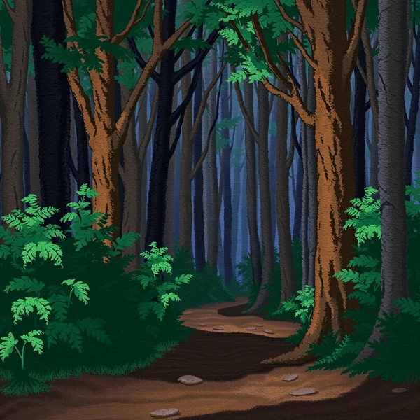Pathway Through Verdant Woods