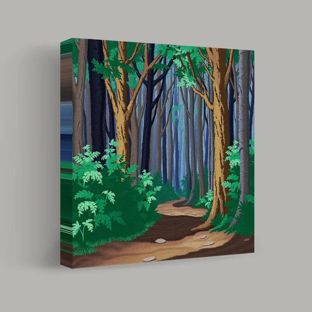 Pathway Through Verdant Woods — canvas