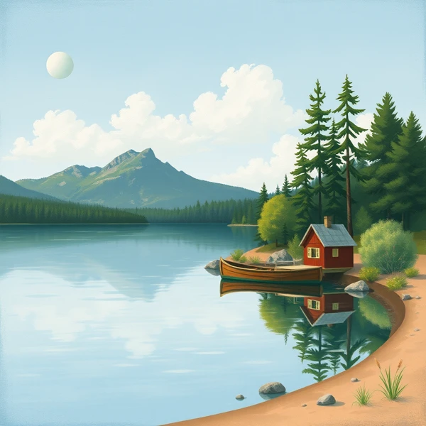 Serenity by the Lakeside Cabin