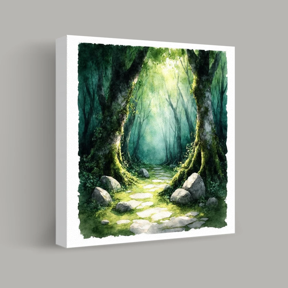 Pathway Through Enchanted Woods — canvas
