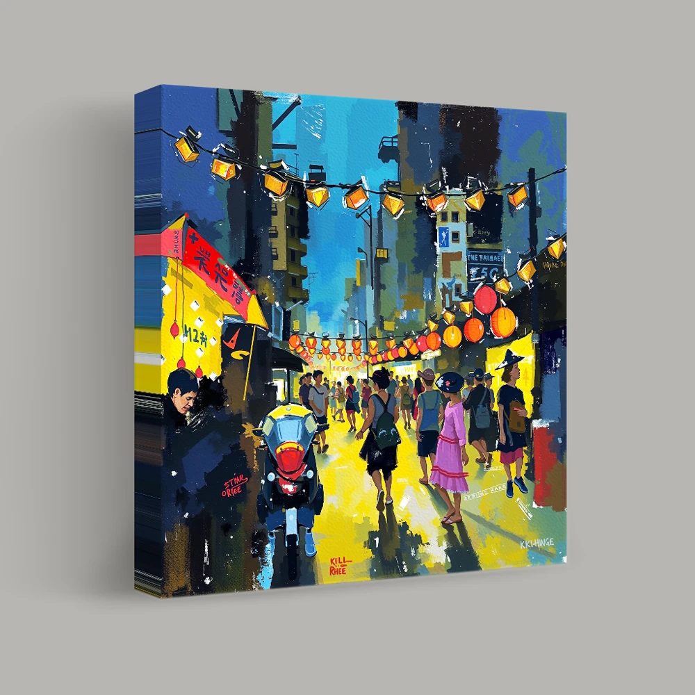 Lantern-lit Night Market Stroll — canvas
