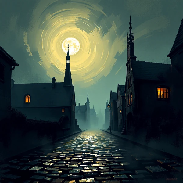 Moonlit Cobblestone Mystery