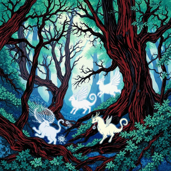 Enchanted Beasts of the Luminous Forest