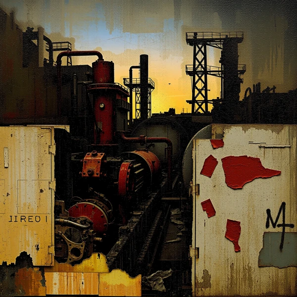 Shadows of Industry at Sunset