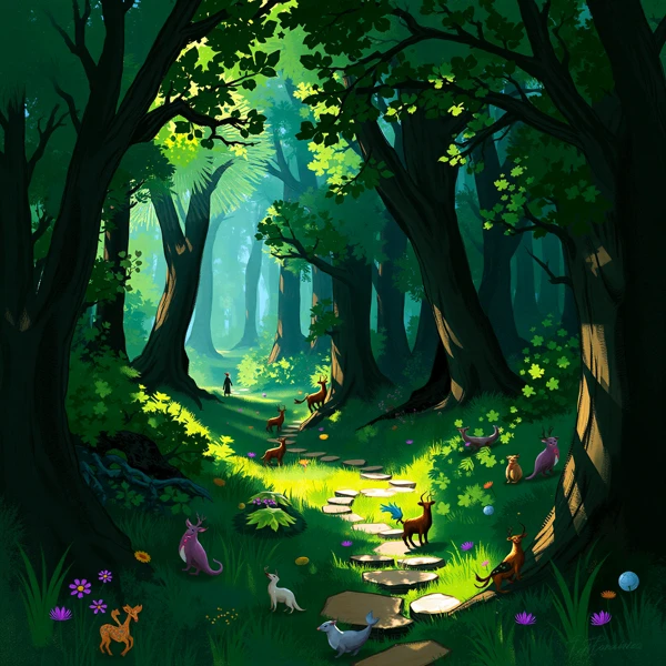 Sunlit Forest Pathway