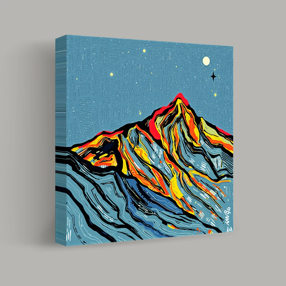 Starlit Peaks of Ember — canvas