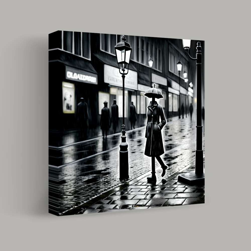 Shadows on a Rainy Street — canvas