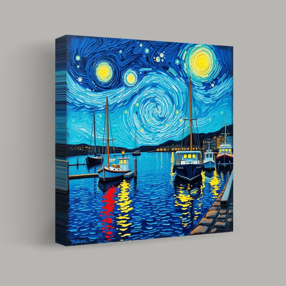 Nightfall on the Harbor — canvas
