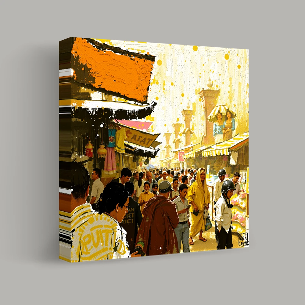 Vibrant Streets of the Marketplace — canvas