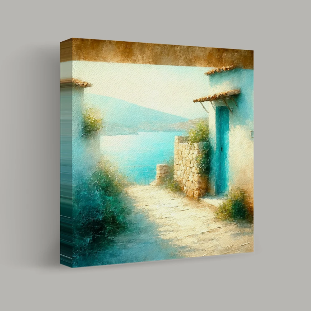 Sentiero costiero illuminato dal sole — canvas