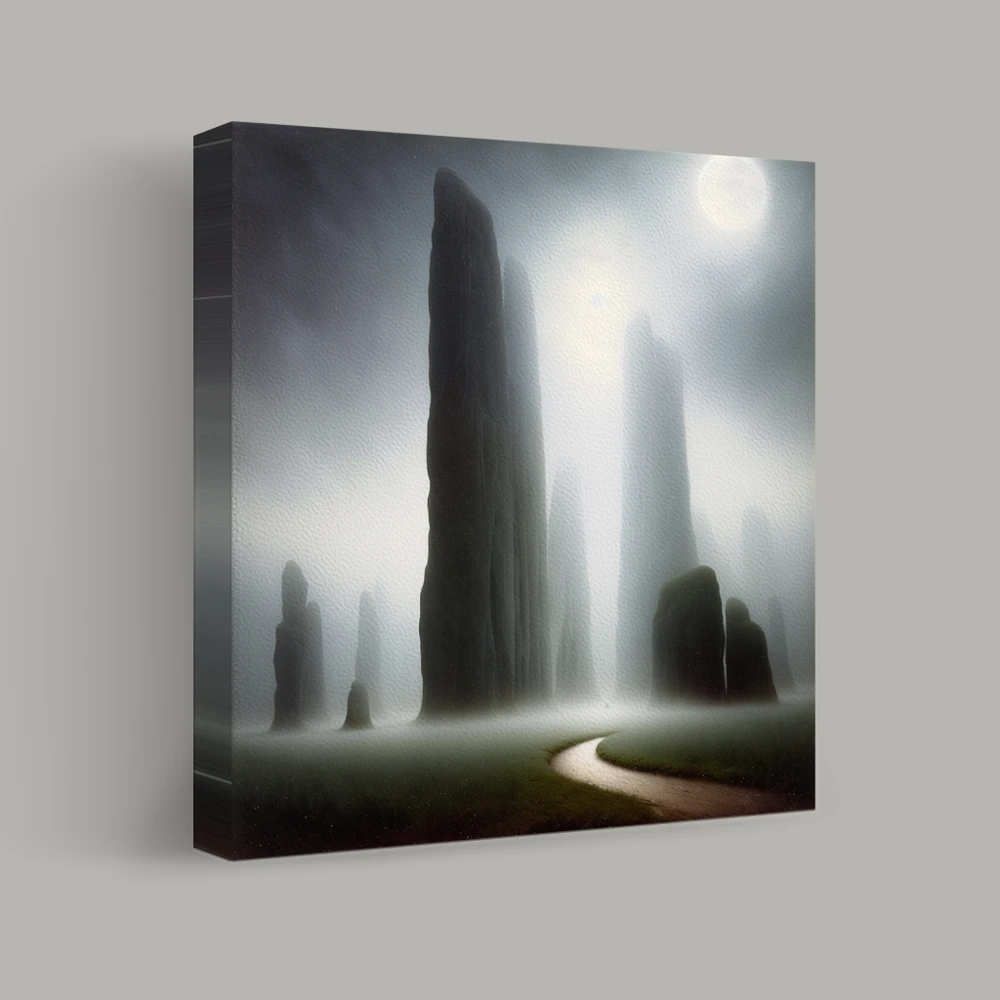 Towers in the Moonlit Mist — canvas