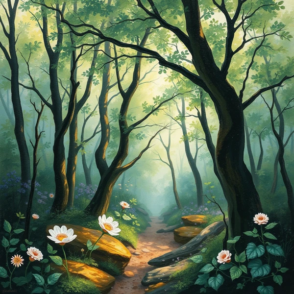 Pathway Through Enchanted Woods