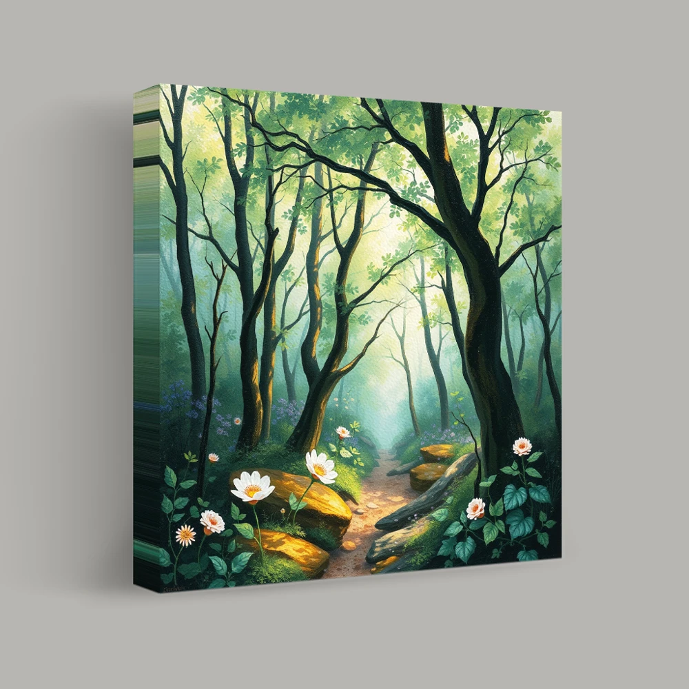 Pathway Through Enchanted Woods — canvas