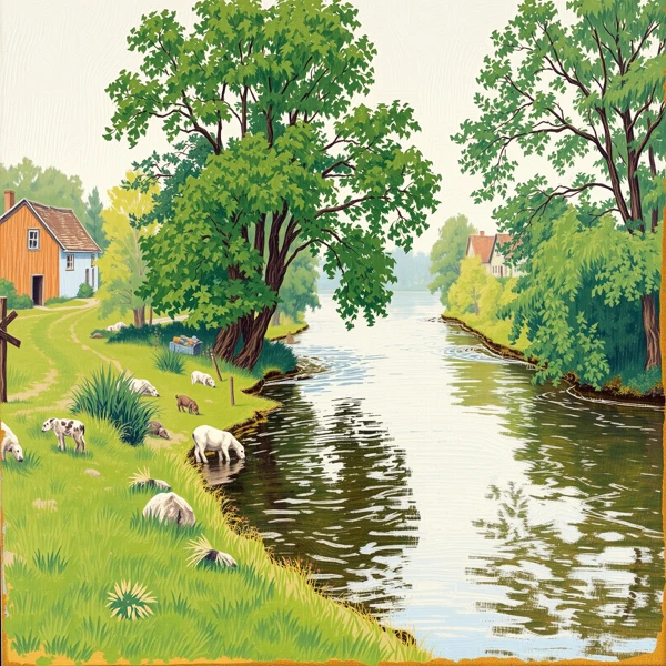 Tranquil Riverside Scene