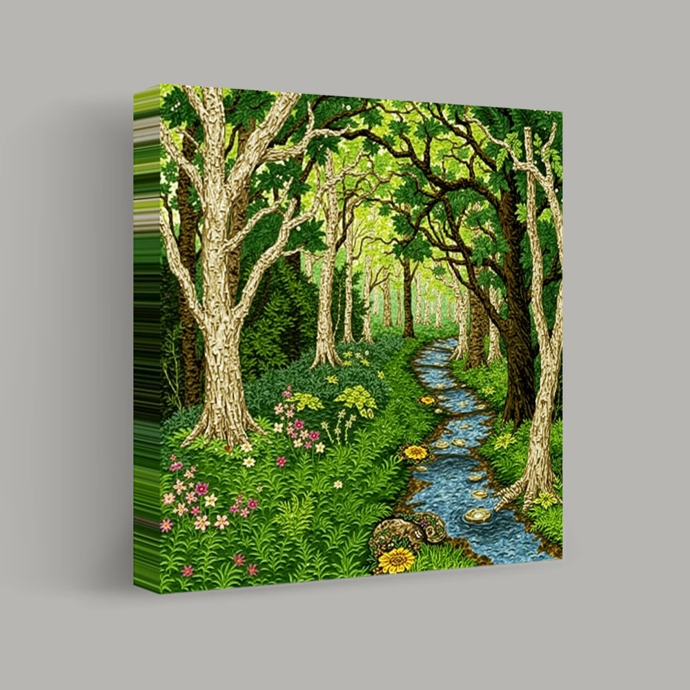 Pathway Through Enchanted Woods — canvas