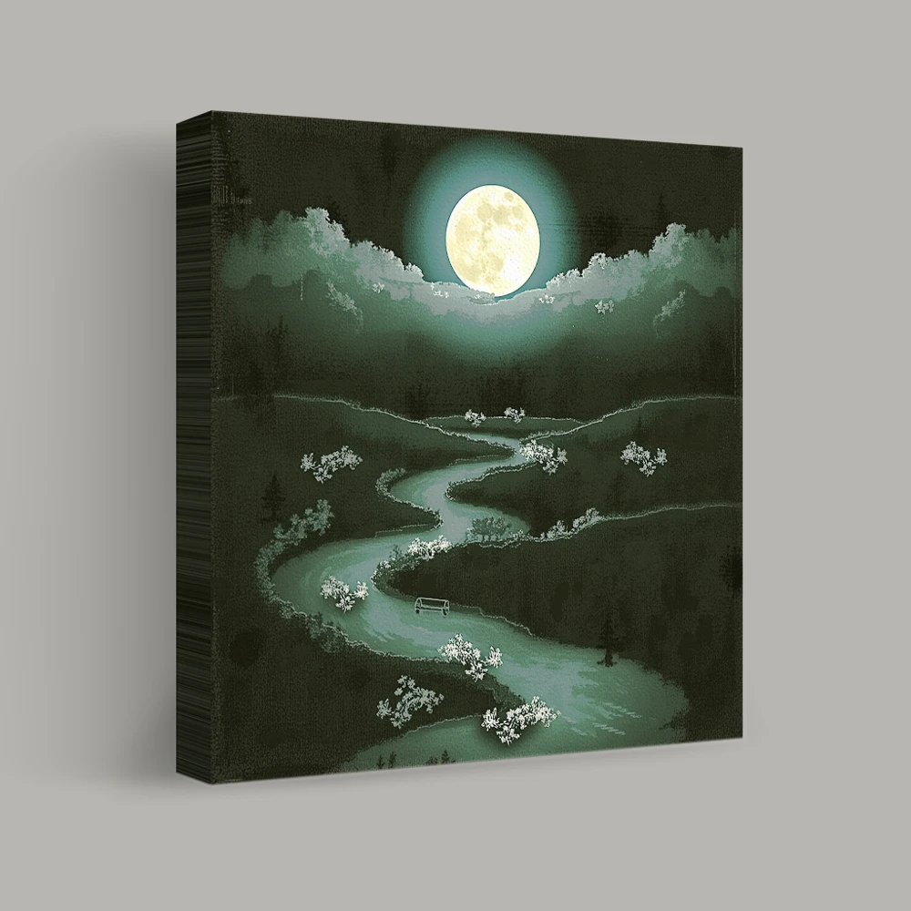Moonlit Pathway — canvas