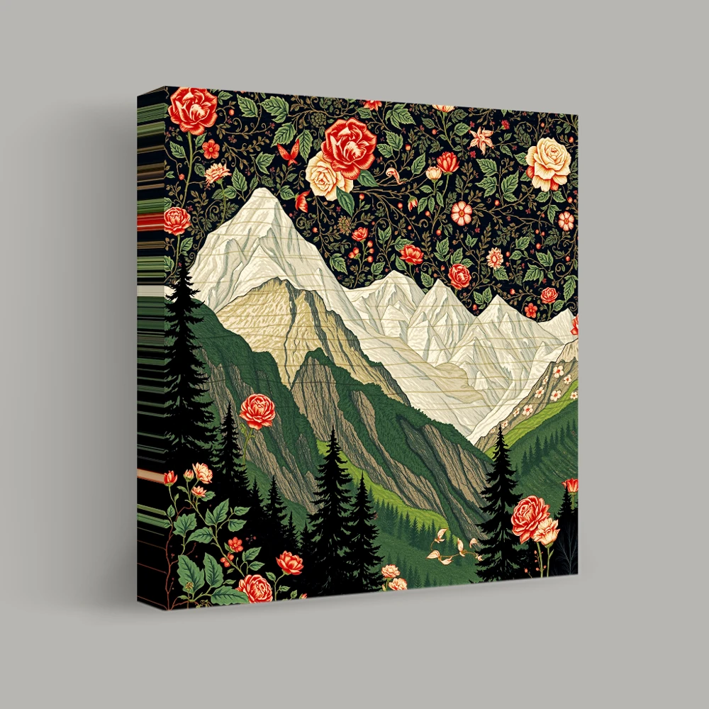 Abbellimenti floreali sulle alture alpine — canvas