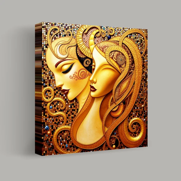 Golden Faces with Ornate Details view 1
