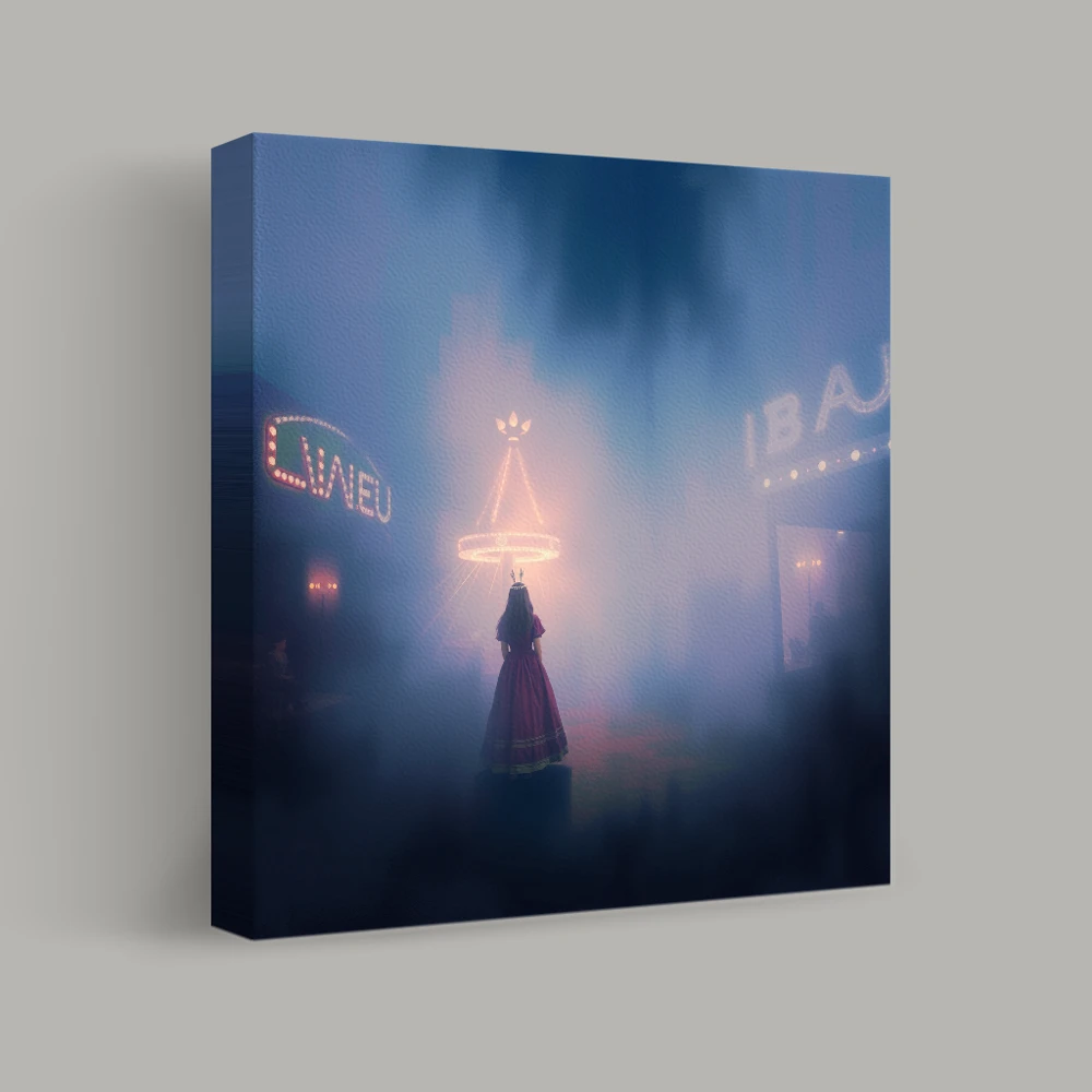 Whispers of the Neon Carnival — canvas