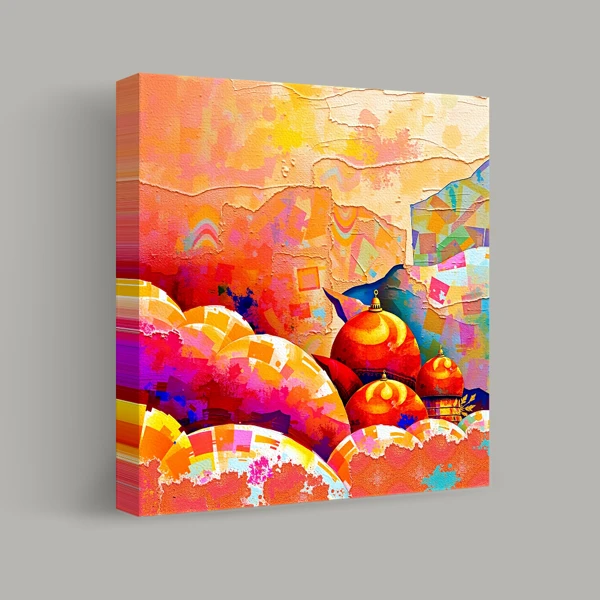 Stralende Koepels op Kleurrijk Canvas weergave 1