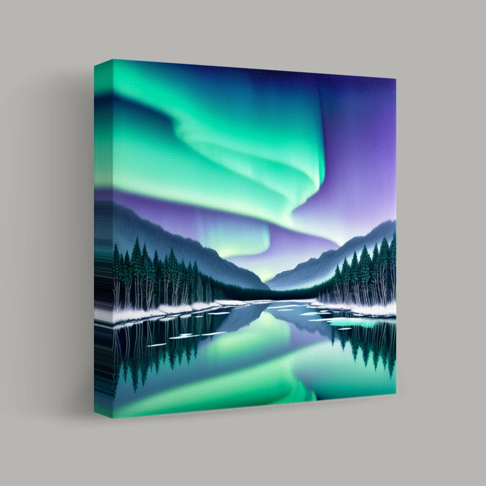 Aurora by the Silent Lake — canvas