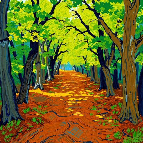 Path of Vibrant Woods
