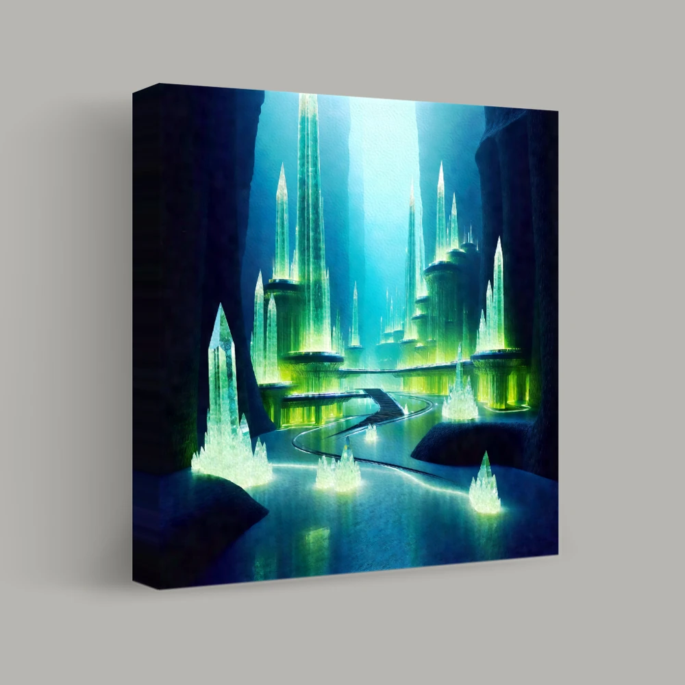 Betoverde Kristallen Stad — canvas