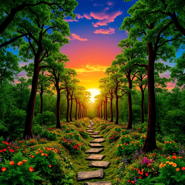 Pathway Through Verdant Hues view 2