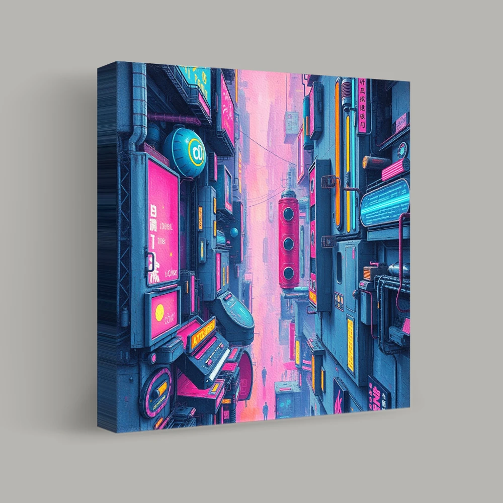 Neon Alleyway Chronicles — canvas