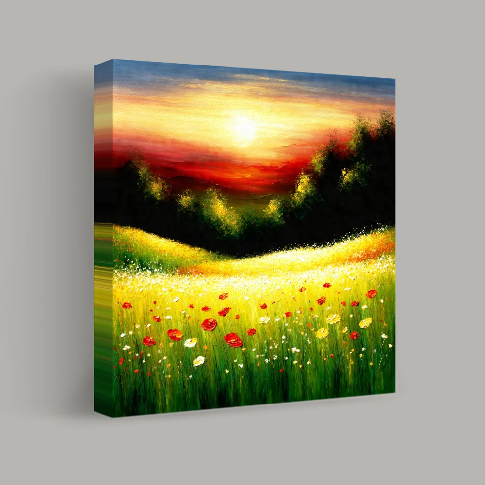 Radiant Meadow at Dusk — canvas