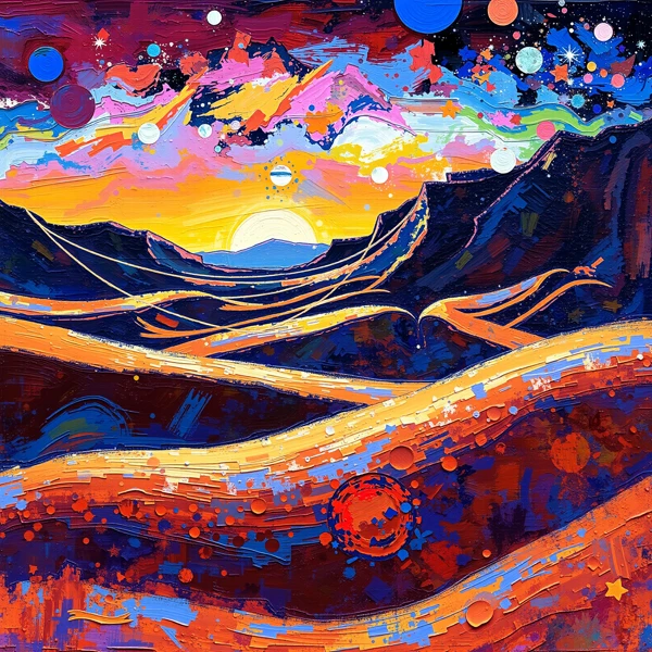 Cosmic Dawn Over Painted Hills