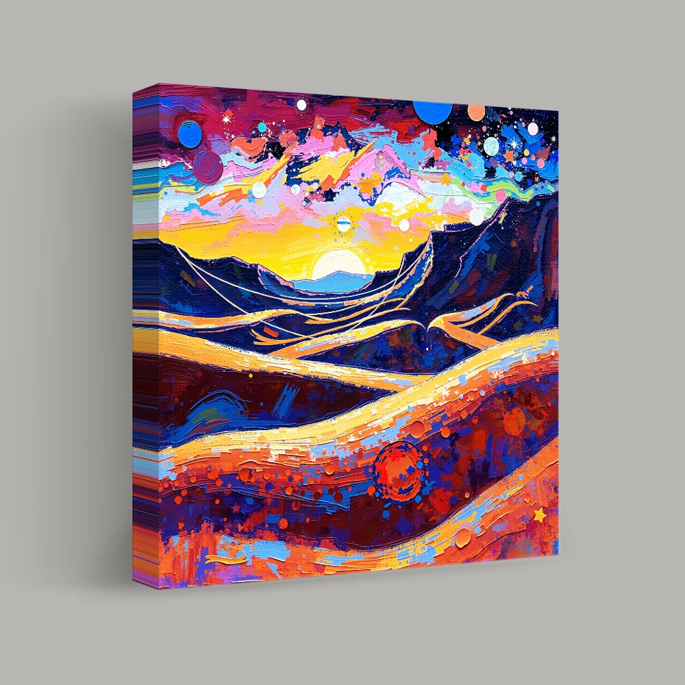 Cosmic Dawn Over Painted Hills — canvas