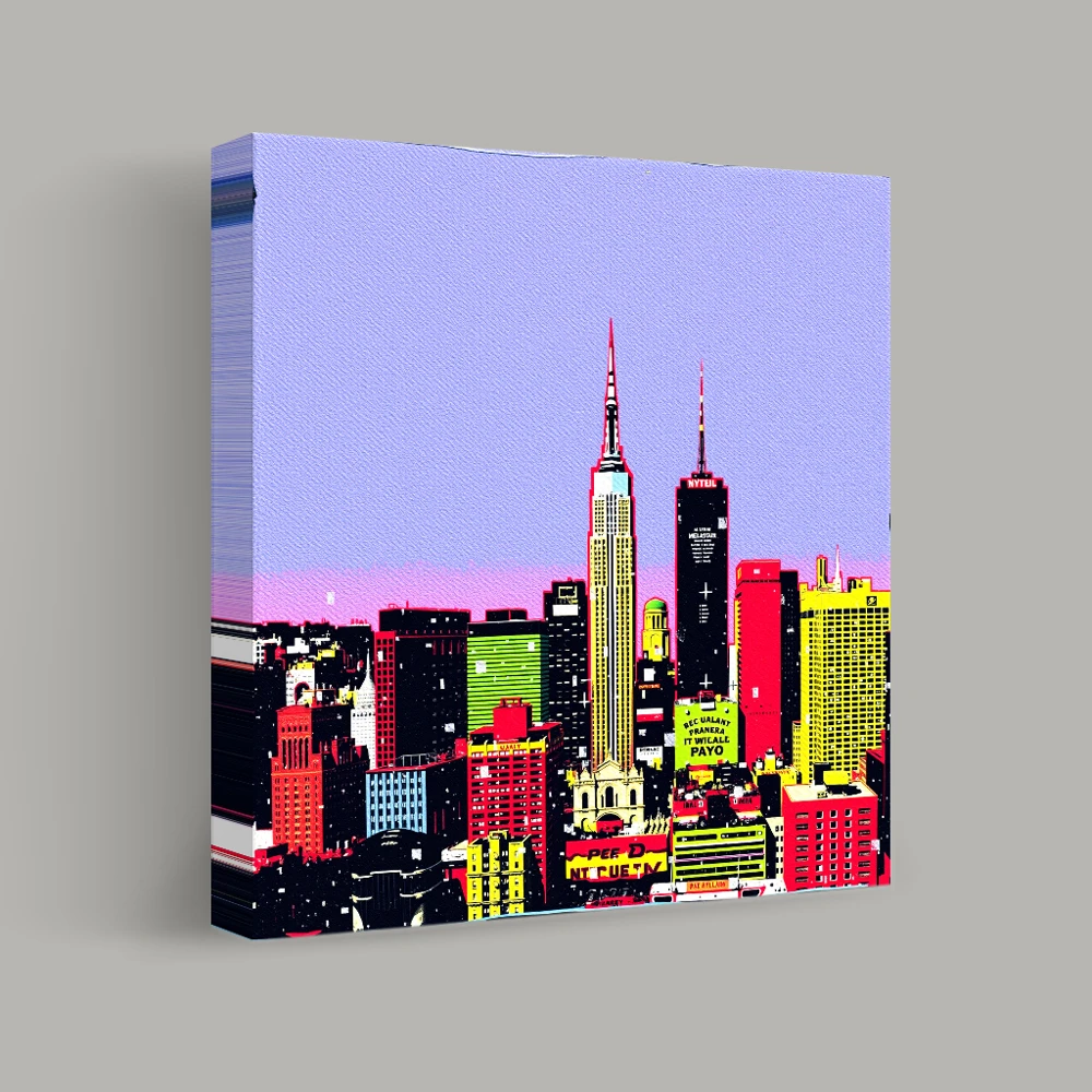 Neon Skyscrapers at Dawn — canvas