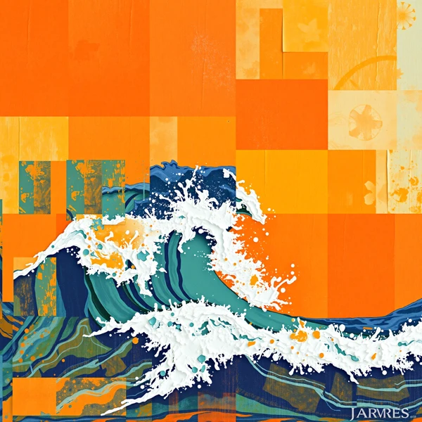 Vibrant Ocean Wave Collage