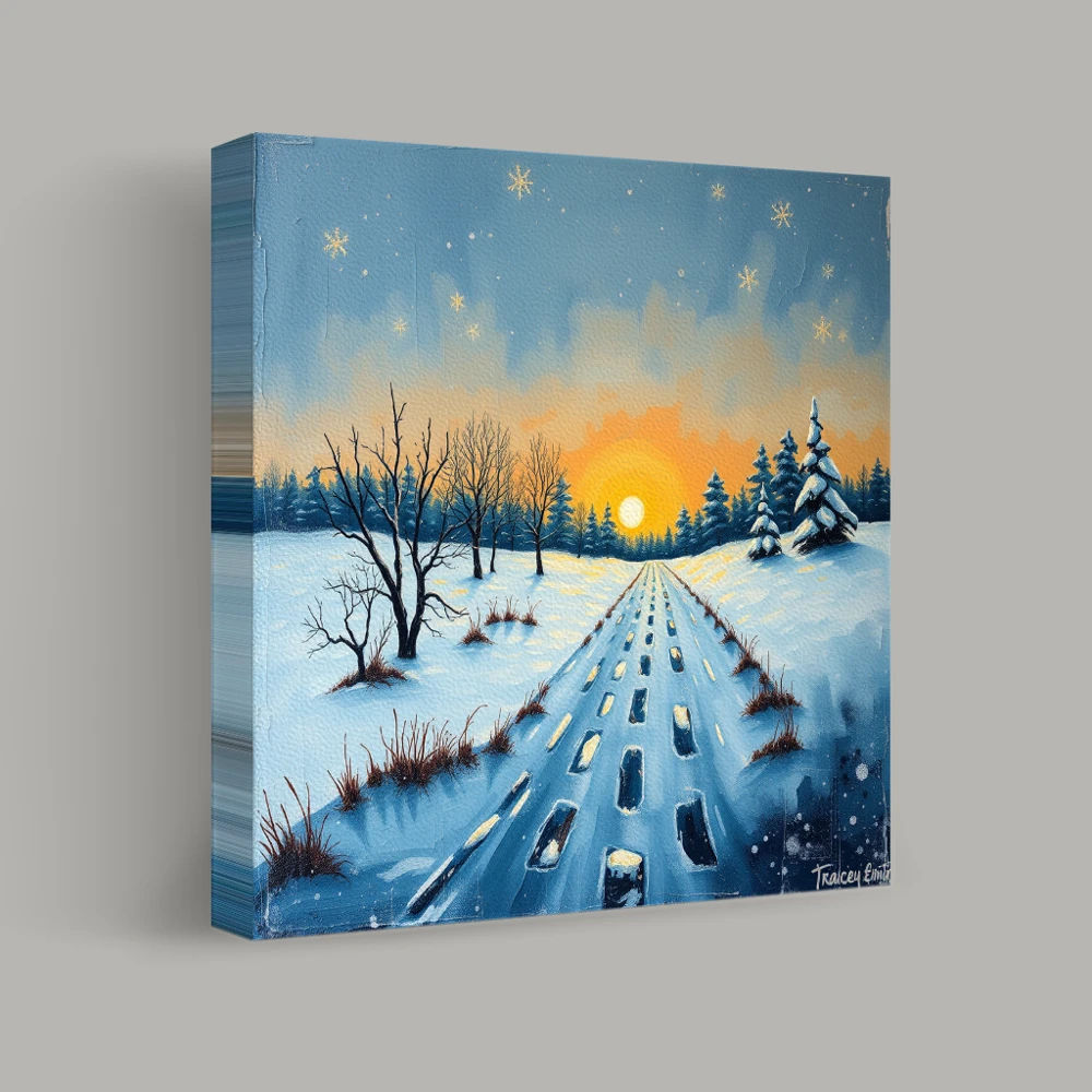 Journey Through Winter's Embrace — canvas