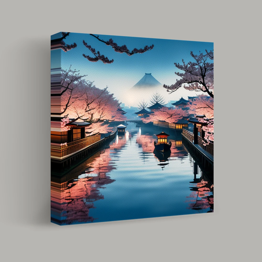 Serenity Beneath Sakura Skies — canvas