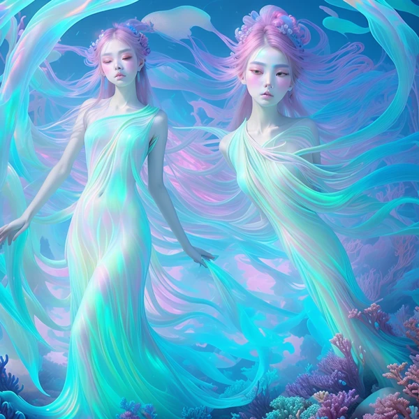 Ethereal Dance of the Sea Spirits