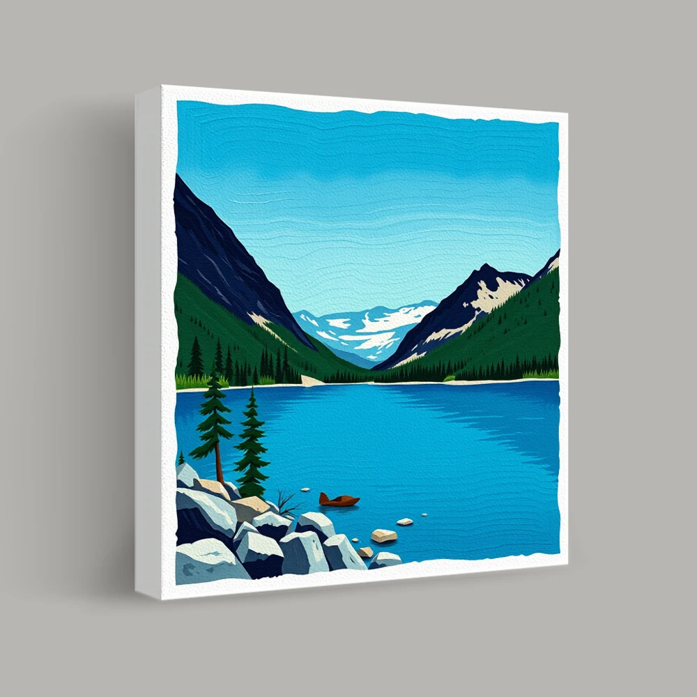 Sereniteit bij het Alpenmeer — canvas