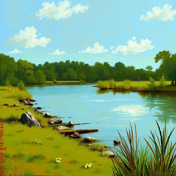 Tranquil Riverside Afternoon