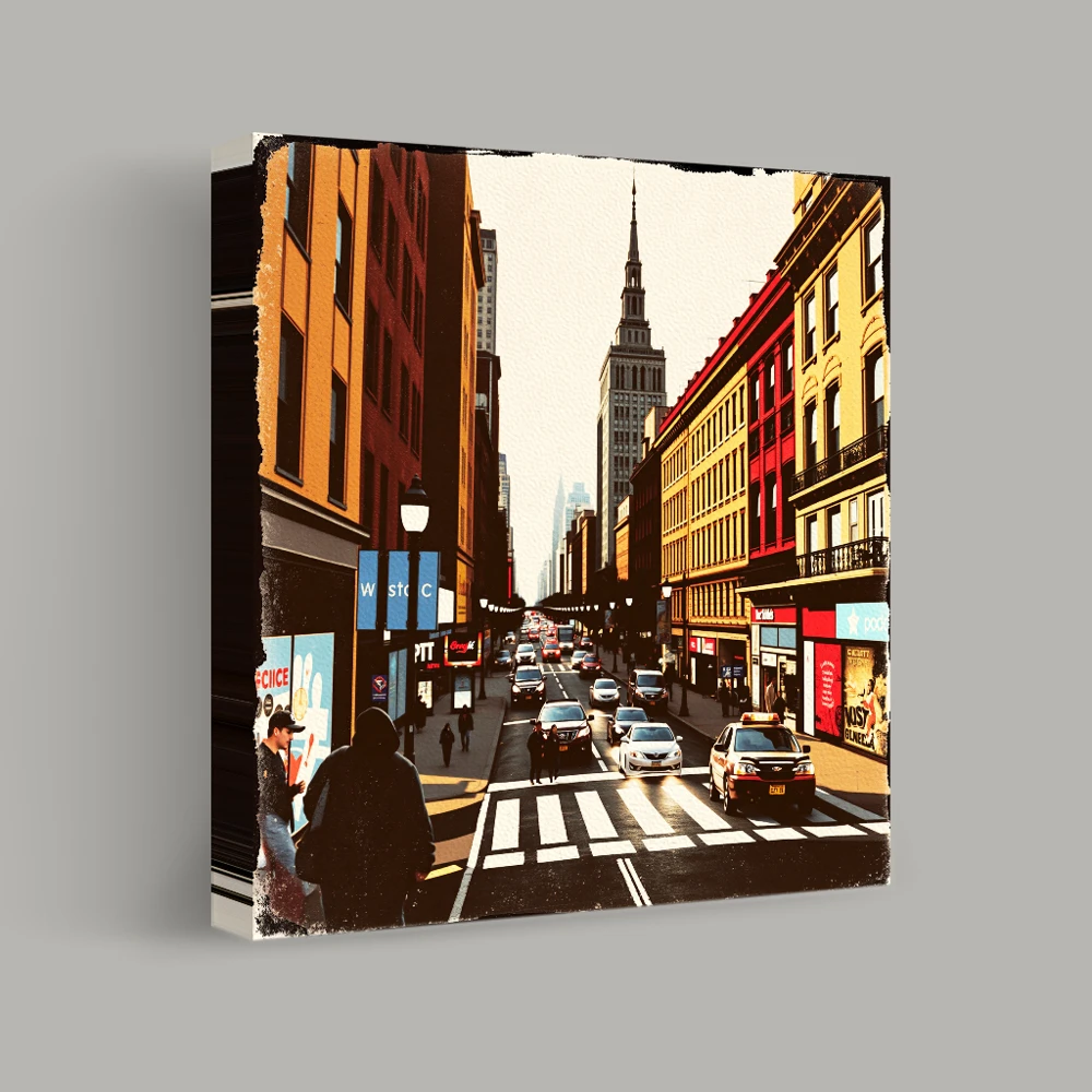 Urban Symphony at Dusk — canvas