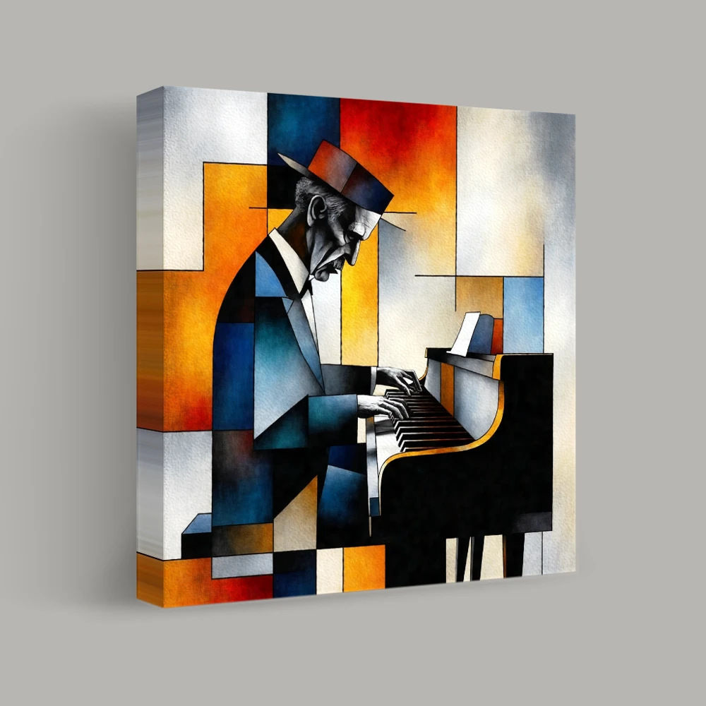 Harmonies in Geometric Hues — canvas