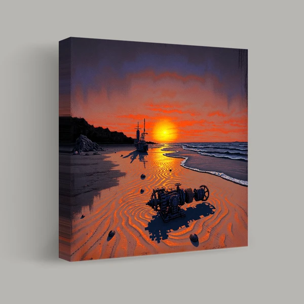 Zonsondergang van de Mechanische Kust weergave 1