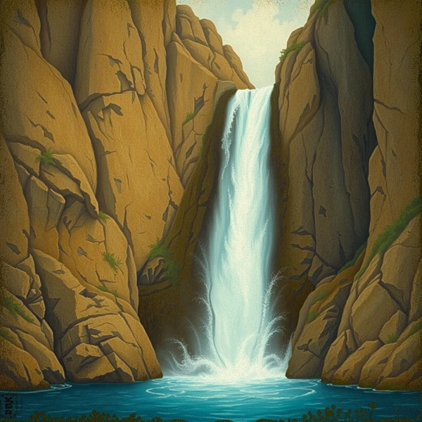 Cascade Between Cliffs