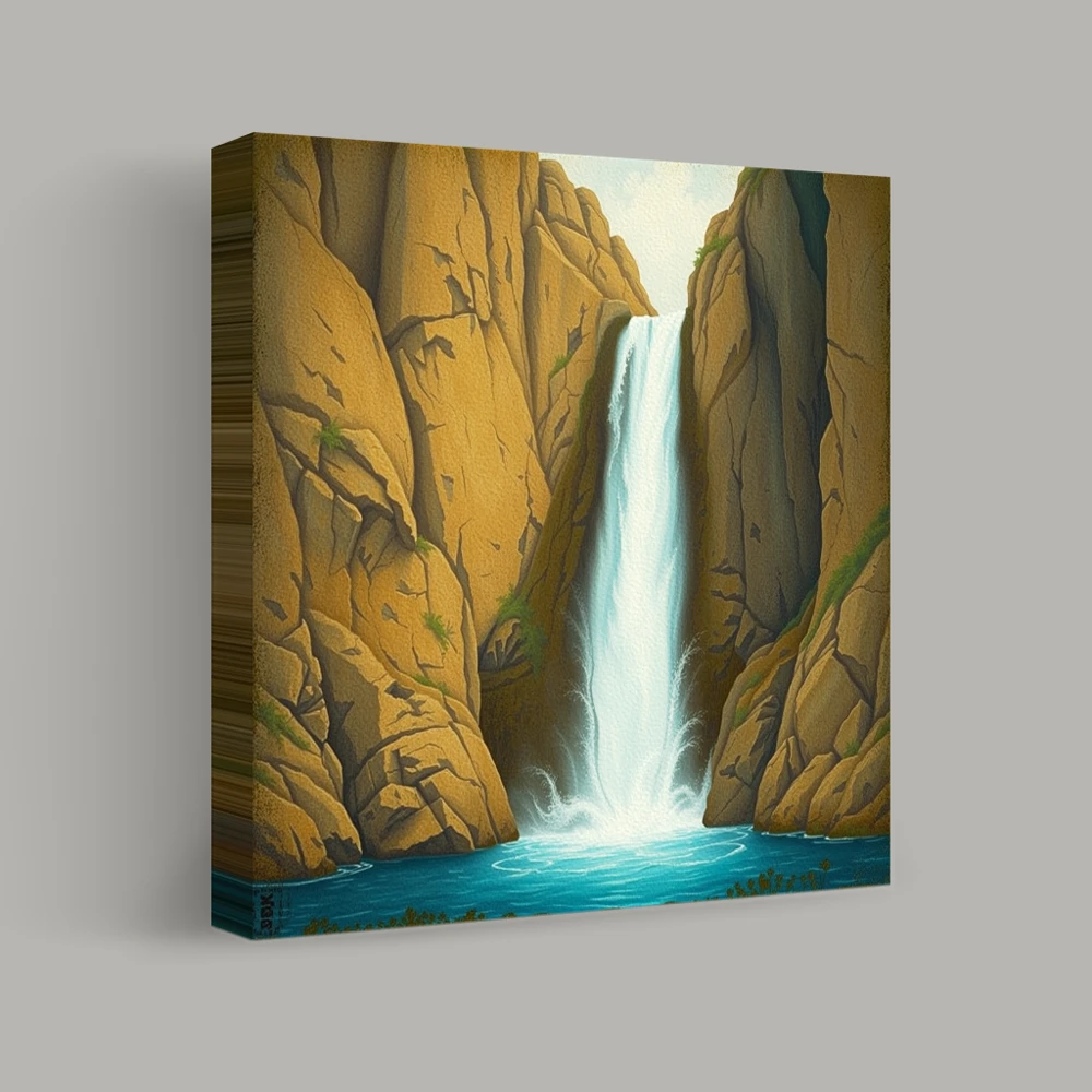 Cascade Between Cliffs — canvas