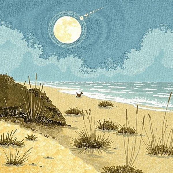 Moonlit Serenity on the Sandy Shore