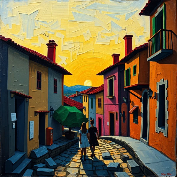 Strolling Through Sunlit Streets