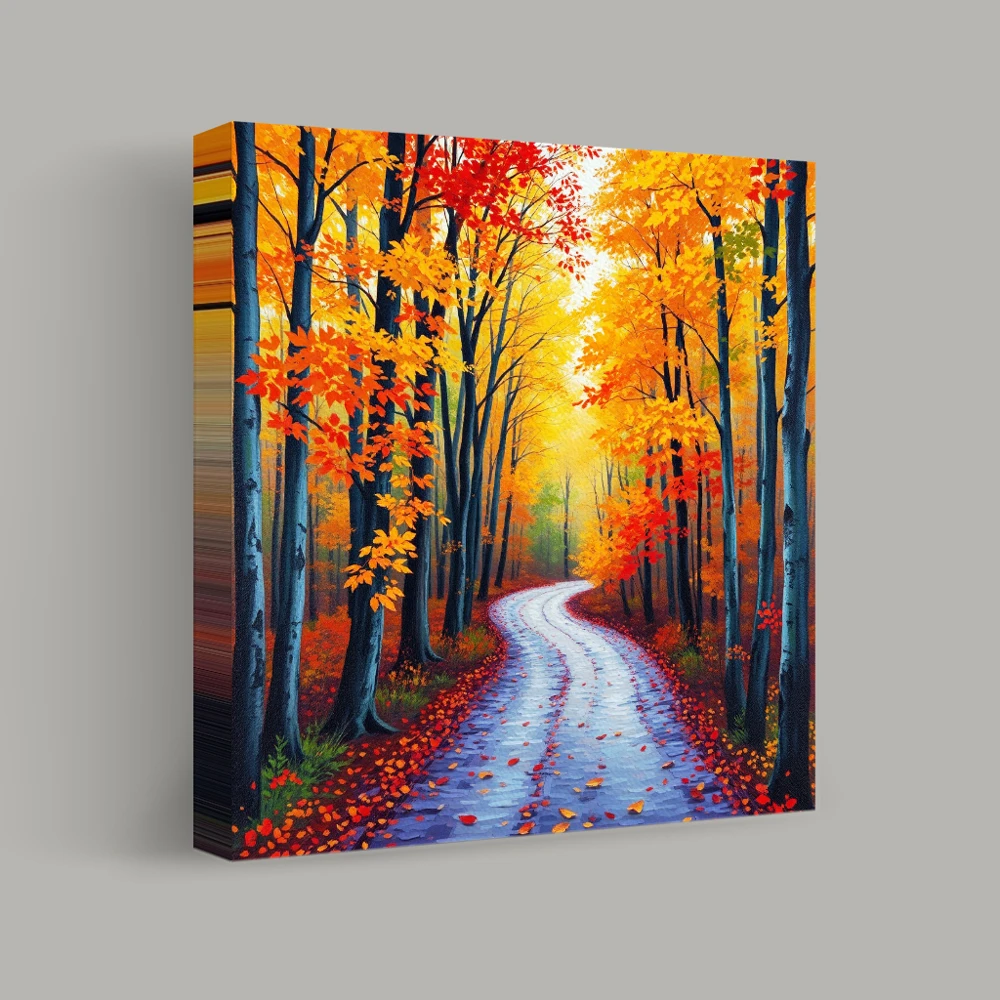 Autumn's Golden Pathway — canvas