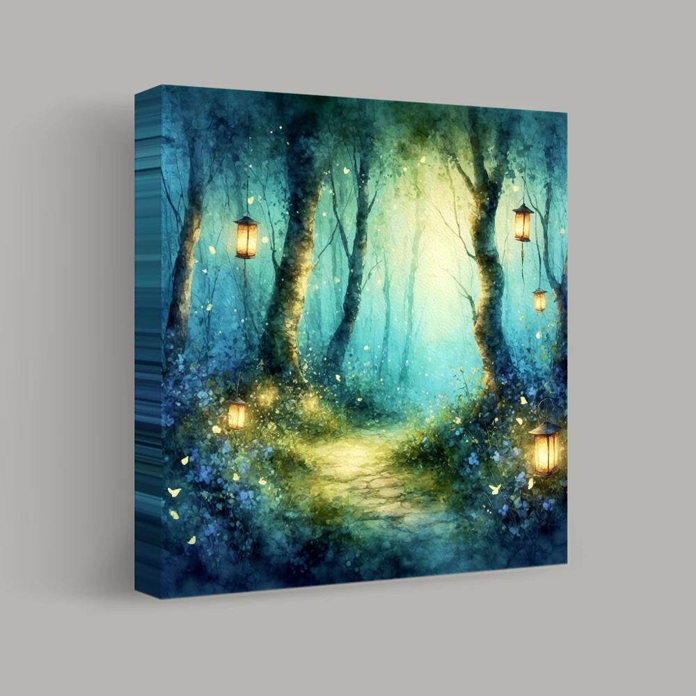 Lanterns in the Enchanted Grove — canvas