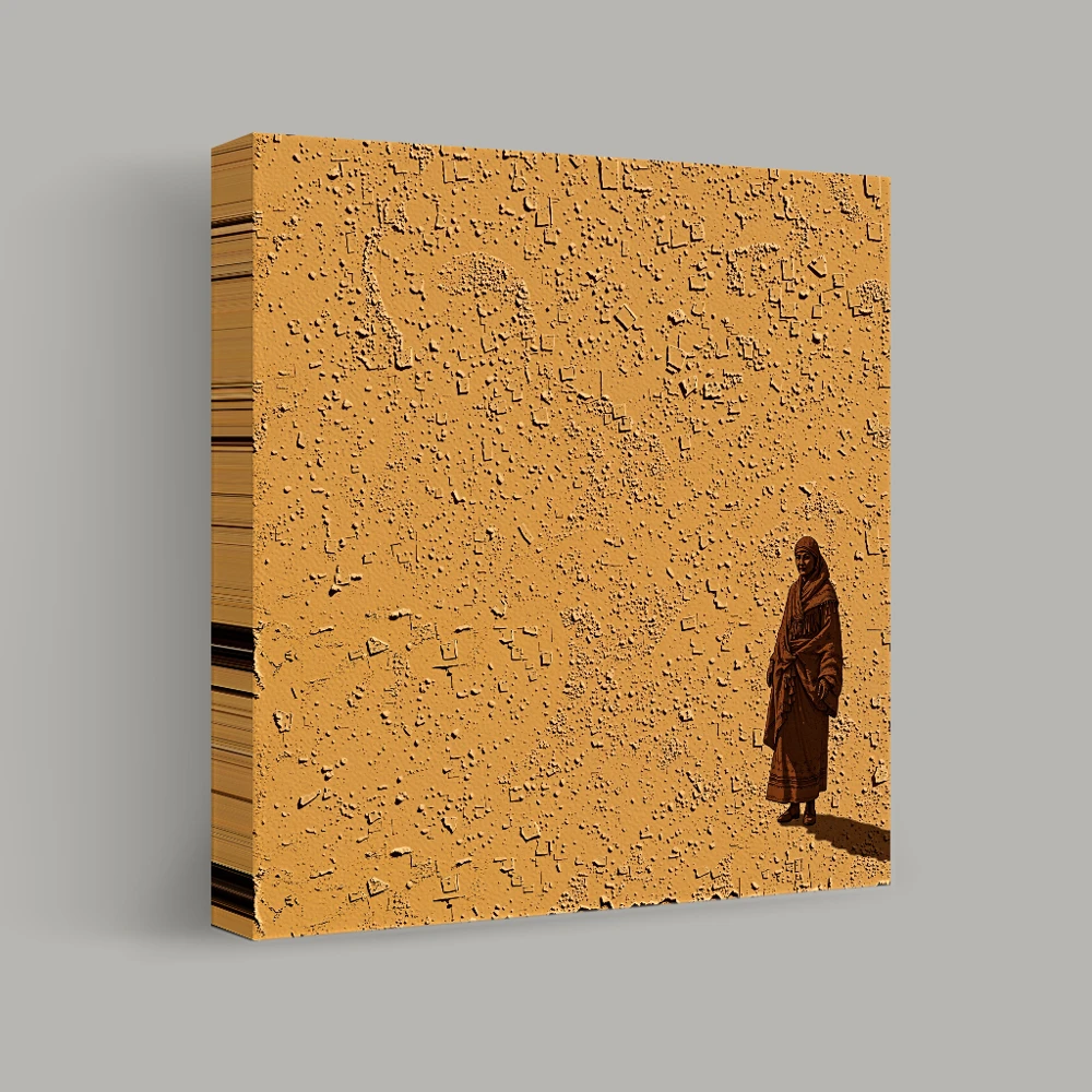 Solitudine nella distesa sabbiosa — canvas