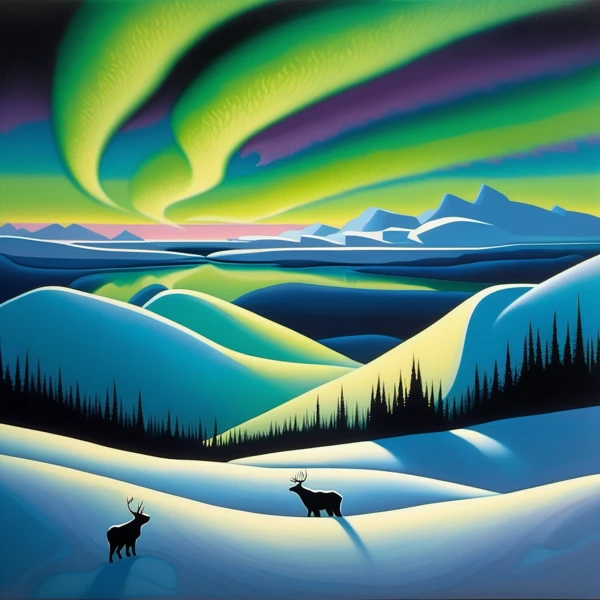 Aurora Over the Silent Peaks